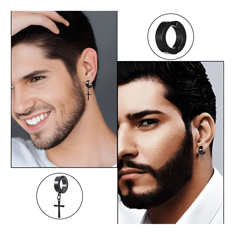 SET 10 PARES DE AROS PIERCING FALSOS A PRESION Y #1 - 3