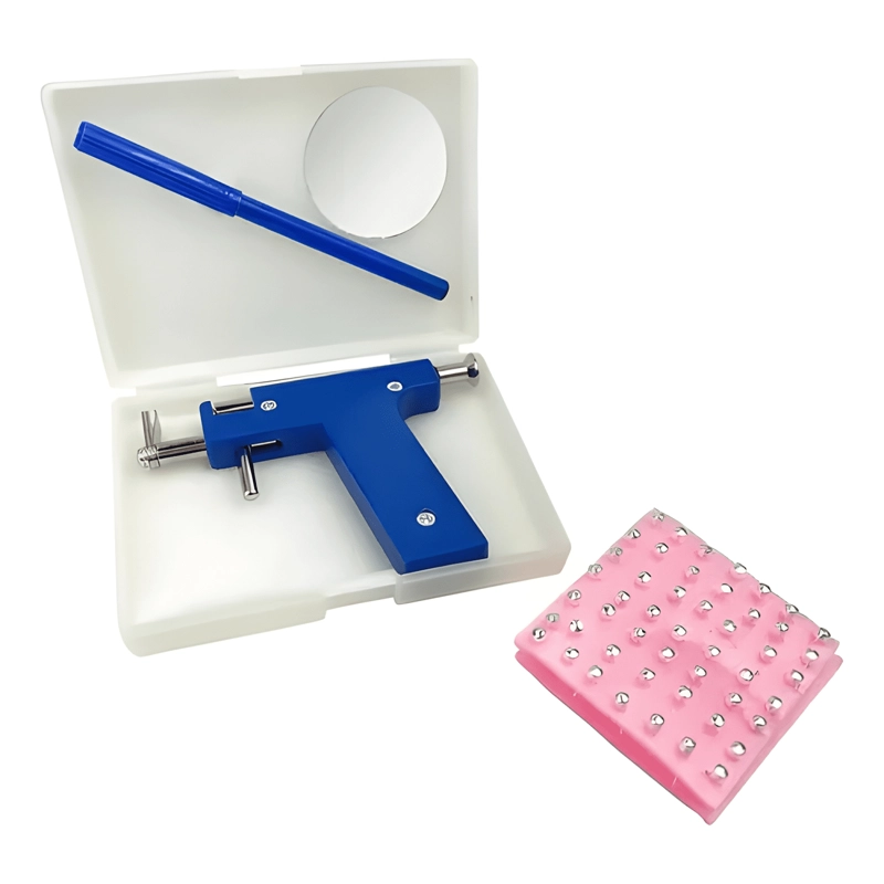 KIT PISTOLA PERFORADORA AROS ACERO INOXIDABLE 5 PZAS #2 - 1