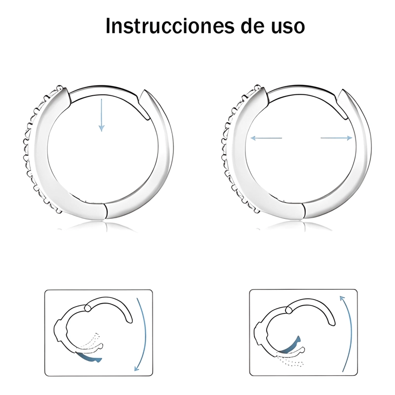 AROS PARA OREJA 14MM COBRE 18K ORO CUBIC ZIRCONIA - 2