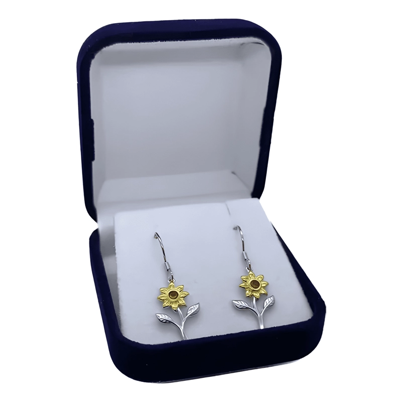 AROS DE GIRASOL EN PLATA DE LEY 925 CERTIFICADA REGALO MUJER - 3