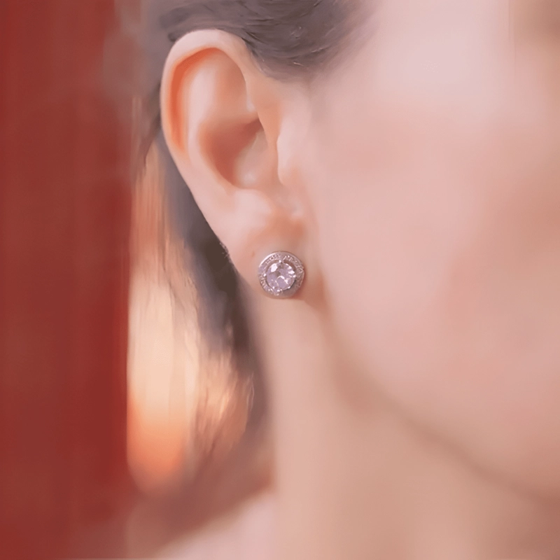 AROS PLATA 925 REDONDO CIRCONES DISEÑO ELEGANTE CLASICO #1 - 4