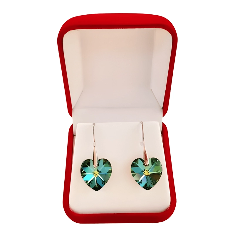 ARO MUJER PLATA 925 CRISTAL SWAROVSKI APEGADO EMERALD #10 - 3