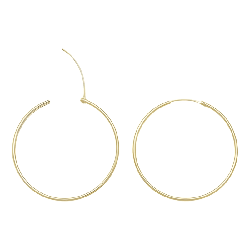AROS ARGOLLA DE PLATA 925 BAÑO ORO 18K 50MM REGALO MUJER #3 - 2