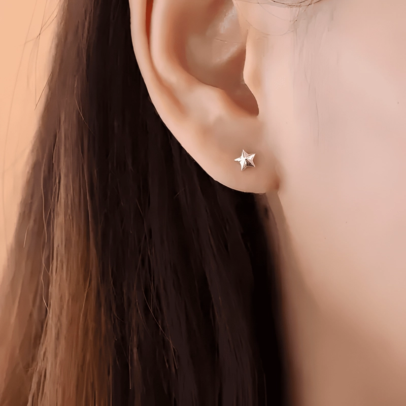 AROS ARITOS ESTRELLA NAUTICA PLATA 925 + PRESENTACION - 1