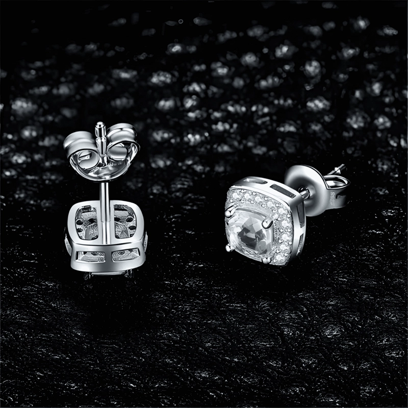 AROS TOPACIO PLATA FINA 925 MUJER ELEGANTE AZUL - 1