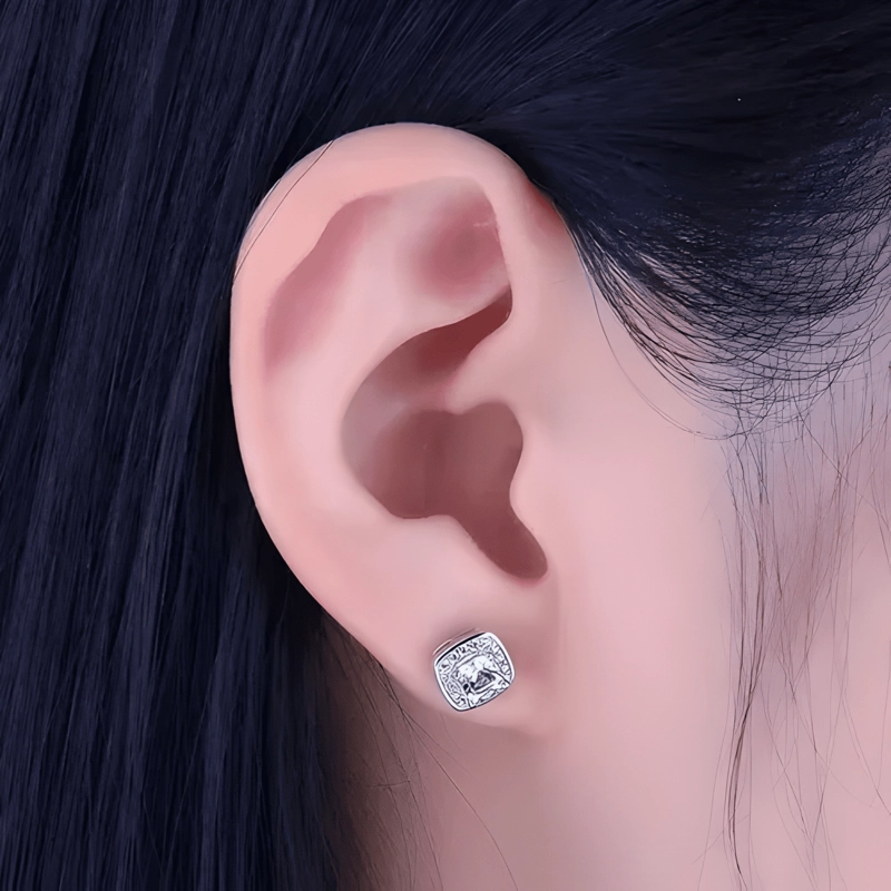 AROS TOPACIO PLATA FINA 925 MUJER ELEGANTE AZUL - 3