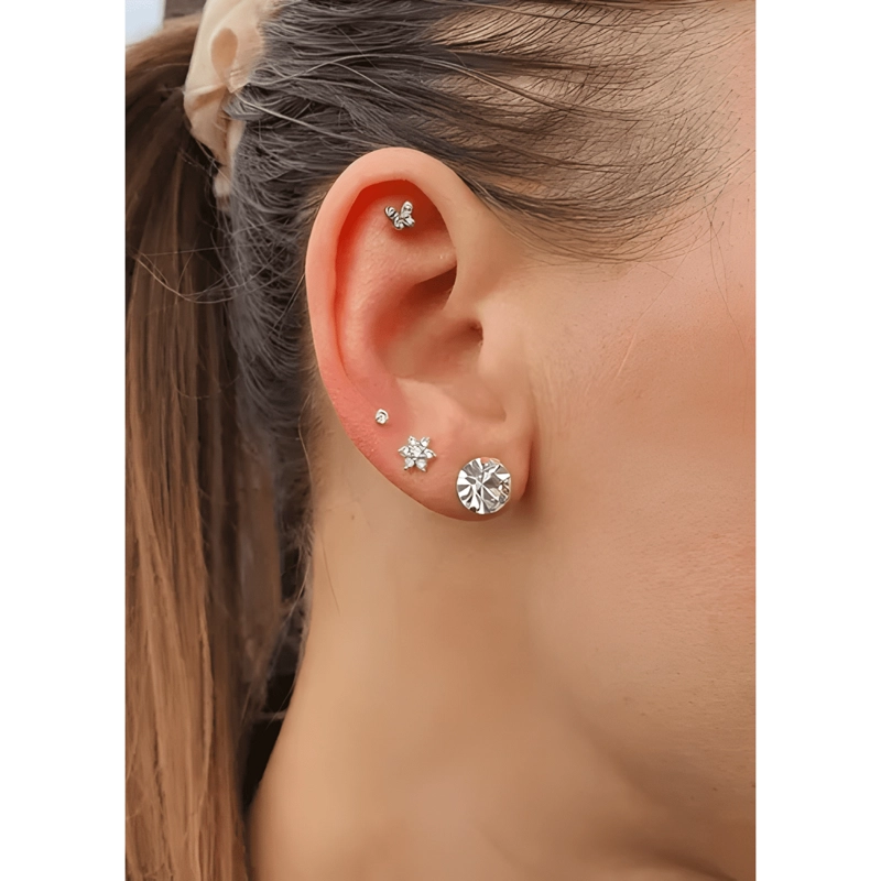 AROS REDONDOS BRILLANTES 8 MM PLATA 925 HOMBRE MUJER CIRCON - 1