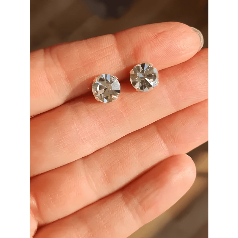 AROS REDONDOS BRILLANTES 8 MM PLATA 925 HOMBRE MUJER CIRCON - 2