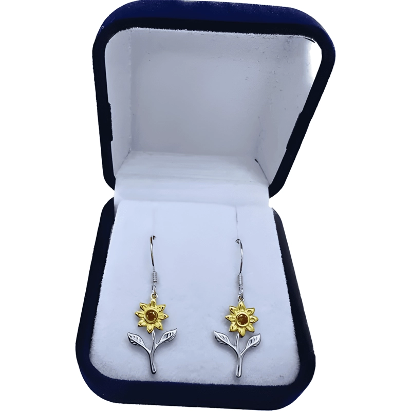 AROS DE GIRASOL EN PLATA DE LEY 925 CERTIFICADA MUJER - 1