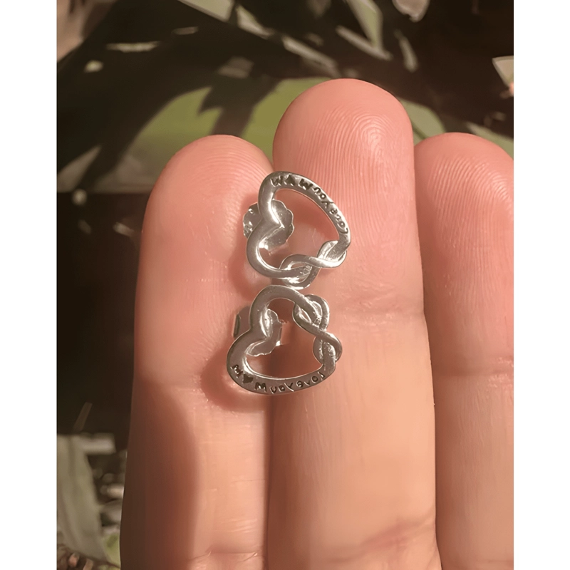 AROS PLATA FINA CORAZON TE AMO MAMA REGALO DIA MADRE MUJER - 1