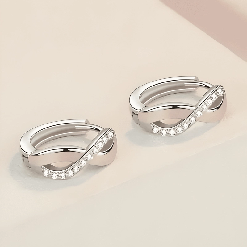 AROS PLATA 925 INFINITO PENDIENTES MUJER REGALO JOYA ARGOLLA - 1