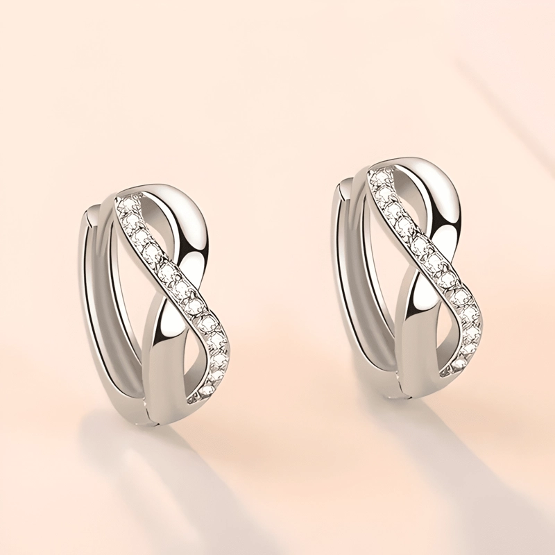 AROS PLATA 925 INFINITO PENDIENTES MUJER REGALO JOYA ARGOLLA - 2