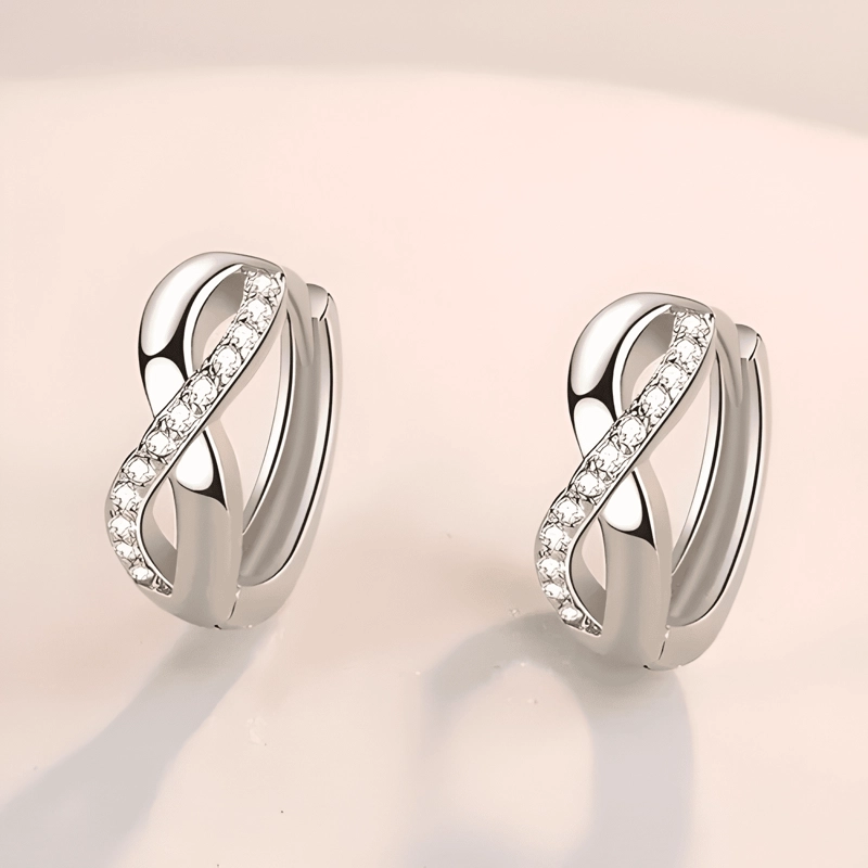 AROS PLATA 925 INFINITO PENDIENTES MUJER REGALO JOYA ARGOLLA - 3