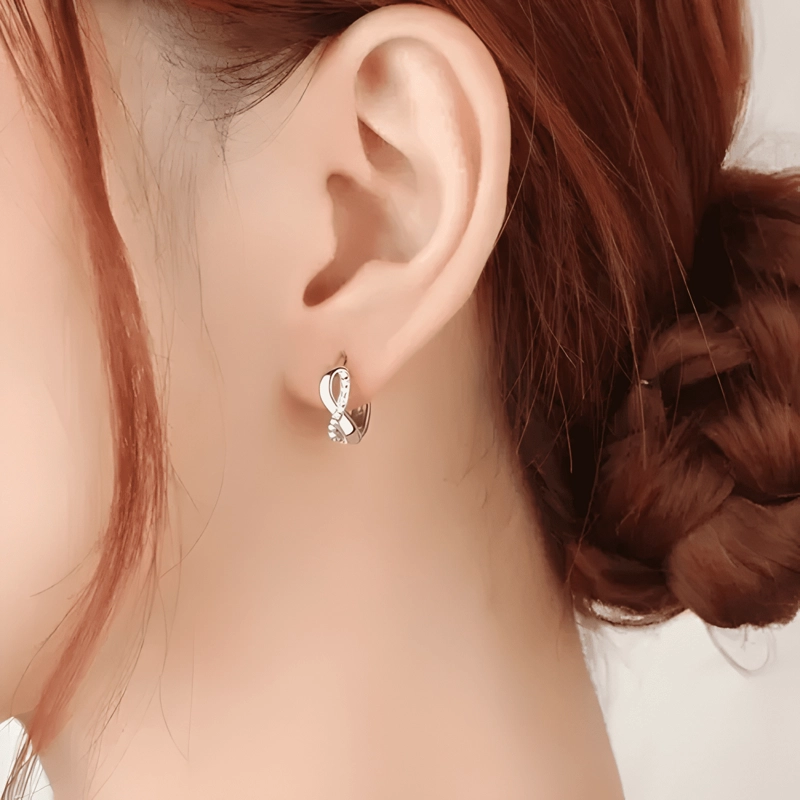 AROS PLATA 925 INFINITO PENDIENTES MUJER REGALO JOYA ARGOLLA - 4