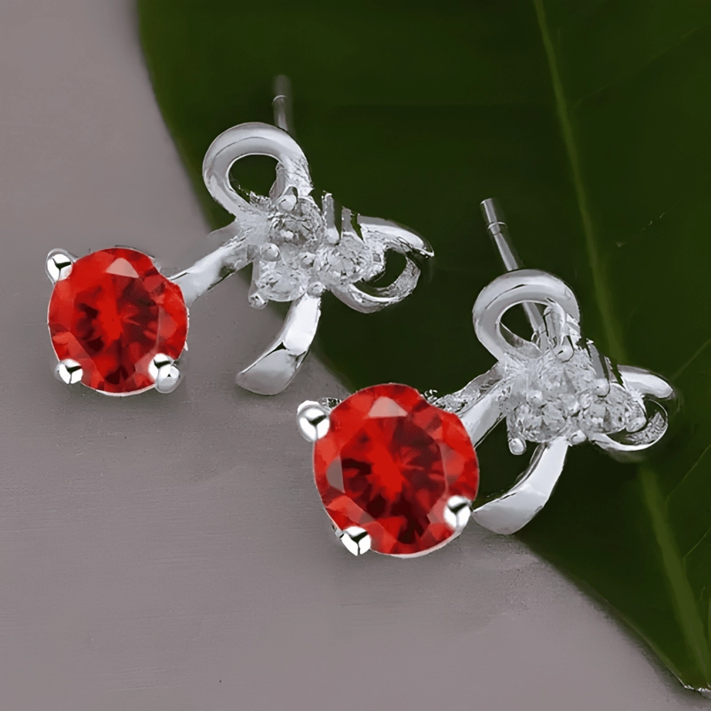 AROS DE PLATA 925 PENDIENTES MUJER ELEGANTE REGALO ZARCILLOS - 1