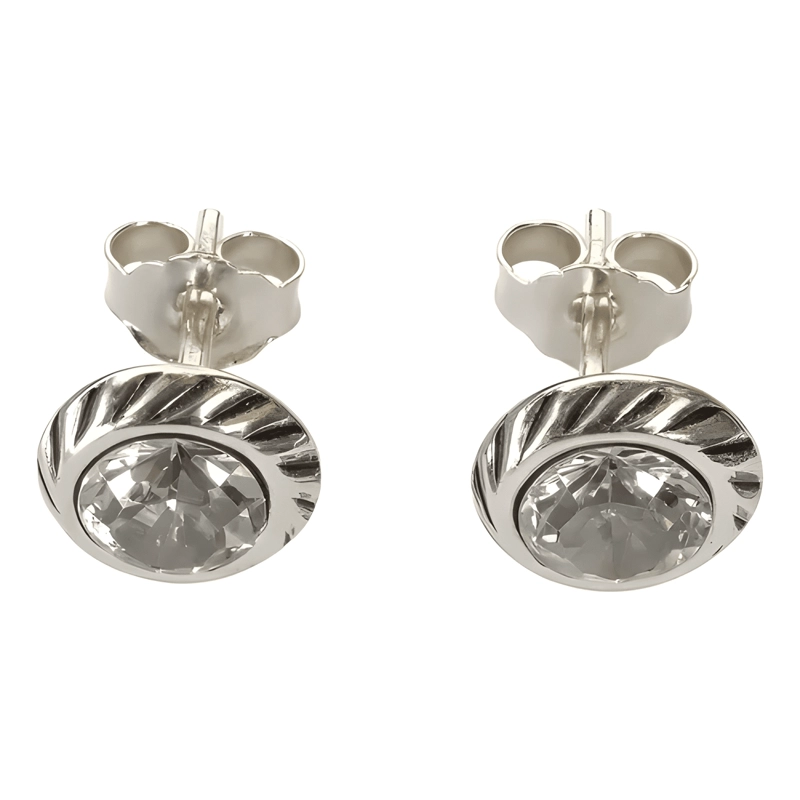 AROS PLATA 925 APEGADOS CRISTAL AUSTRIACO 7MM - 1