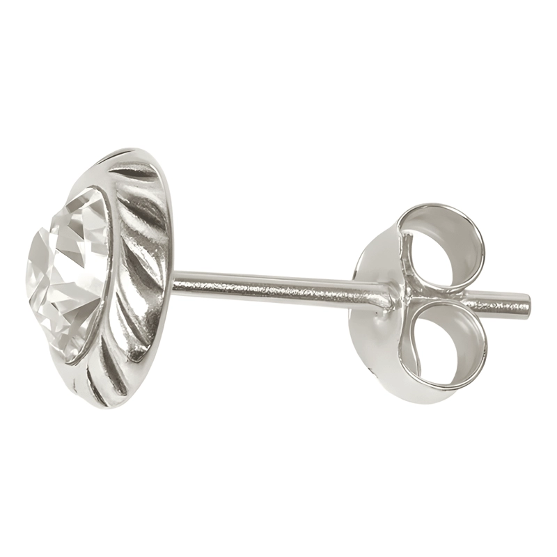 AROS PLATA 925 APEGADOS CRISTAL AUSTRIACO 7MM - 2
