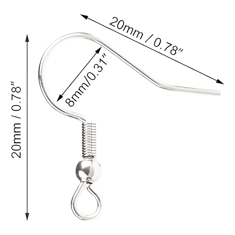 PACK 100 GANCHOS PARA AROS NIQUELADOS BISUTERIA ARTESANIAS - 3