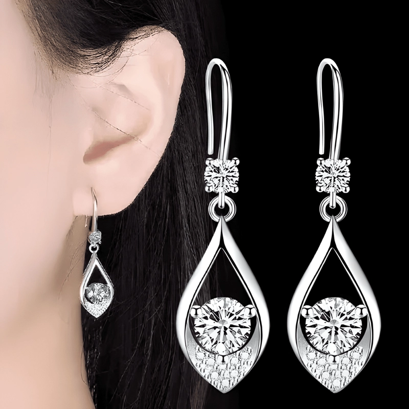 AROS MUJER GOTA DE PLATA ESTERLINA - 1