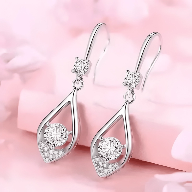 AROS MUJER GOTA DE PLATA ESTERLINA - 2