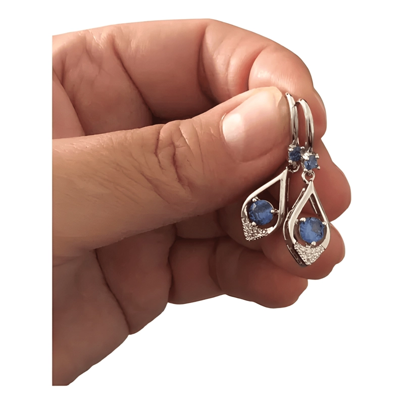 AROS MUJER GOTA DE PLATA ESTERLINA - 4
