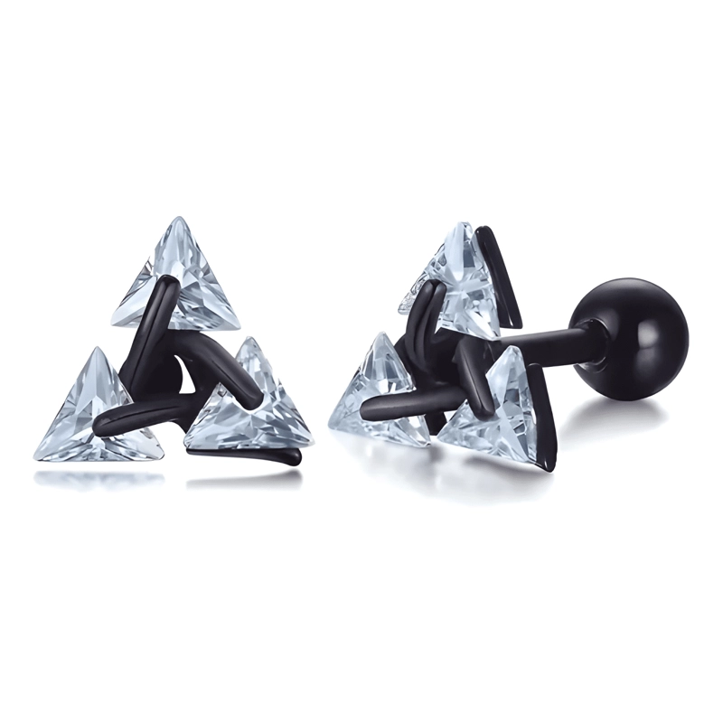 ARETES PENDIENTES DIAMANTE HOMBRE Y MUJER REGALO PLATA LEY - 1
