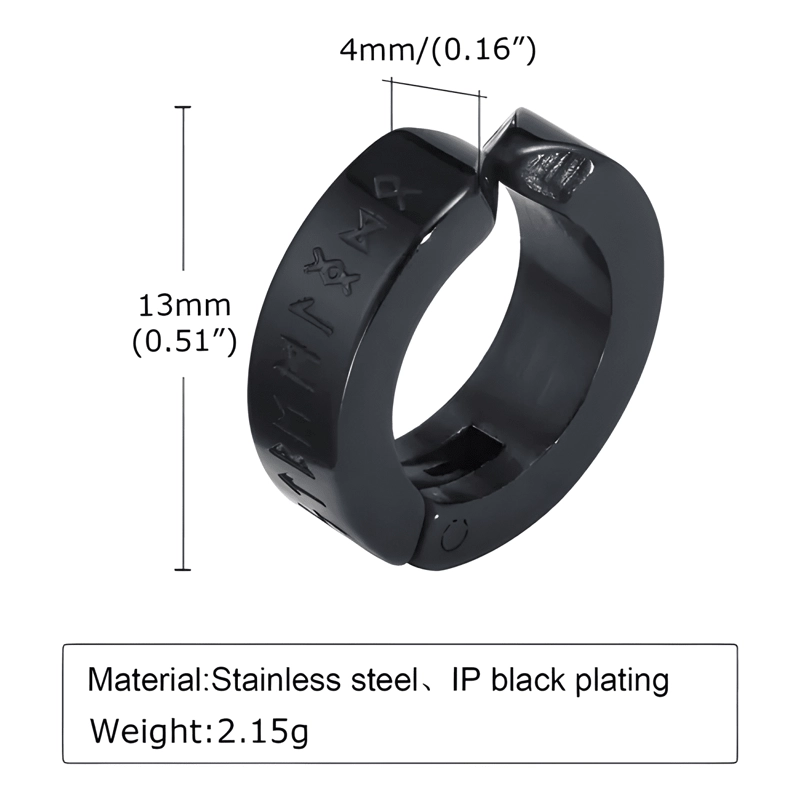 PACK 2 PARES AROS RUNAS VIKINGAS PIERCING FALSO A PRESION - 1