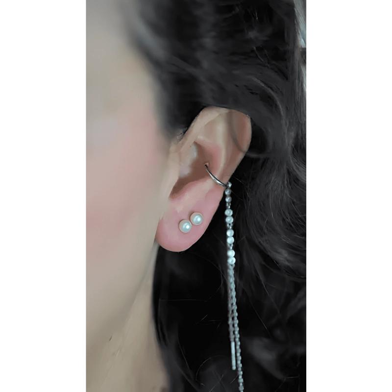 AROS SASCHA PERLA 5MM TITANIO G23 ASTM F136 20G BLANCO #10 - 2