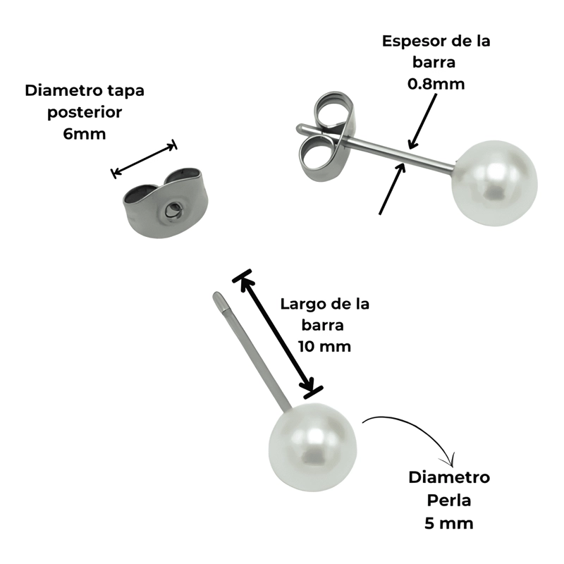 AROS SASCHA PERLA 5MM TITANIO G23 ASTM F136 20G BLANCO #10 - 3
