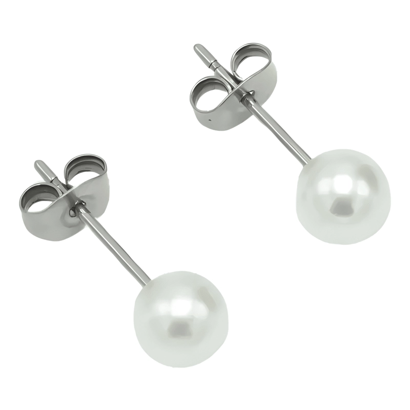 AROS SASCHA PERLA 5MM TITANIO G23 ASTM F136 20G BLANCO #22 - 4