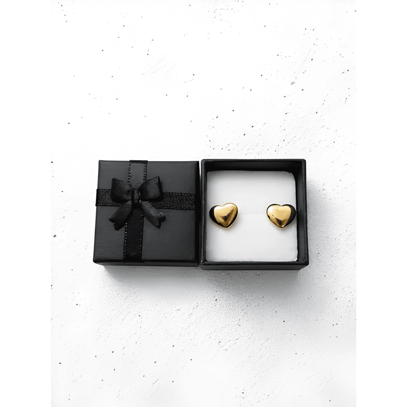AROS CORAZON ACERO INOXIDABLE CASUALES MUJER CON CAJA REGALO - 2