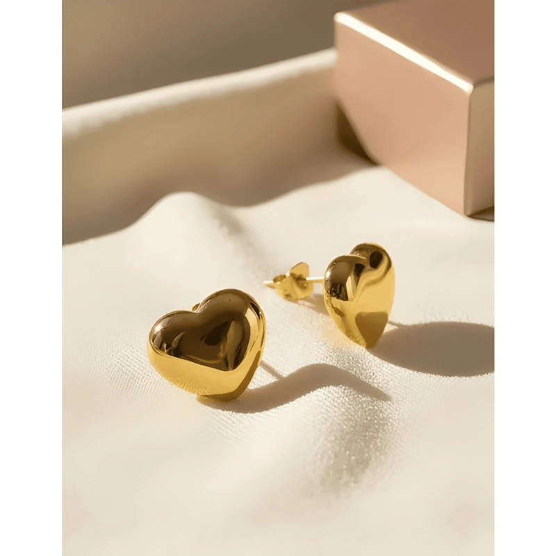 AROS CORAZON ACERO INOXIDABLE CASUALES MUJER CON CAJA REGALO - 3