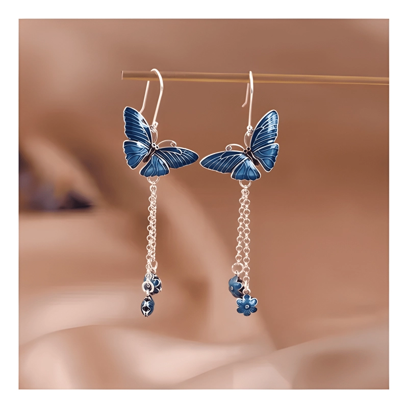 AROS COLGANTES MARIPOSA GANCHO PLATA S925 MUJER #1 - 1