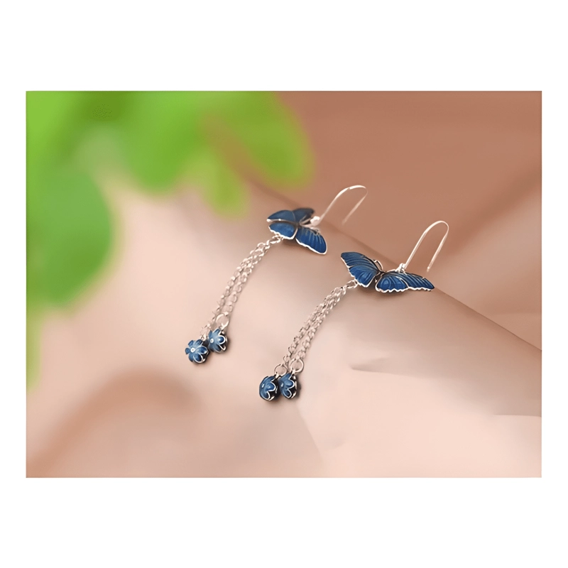 AROS COLGANTES MARIPOSA GANCHO PLATA S925 MUJER #1 - 3