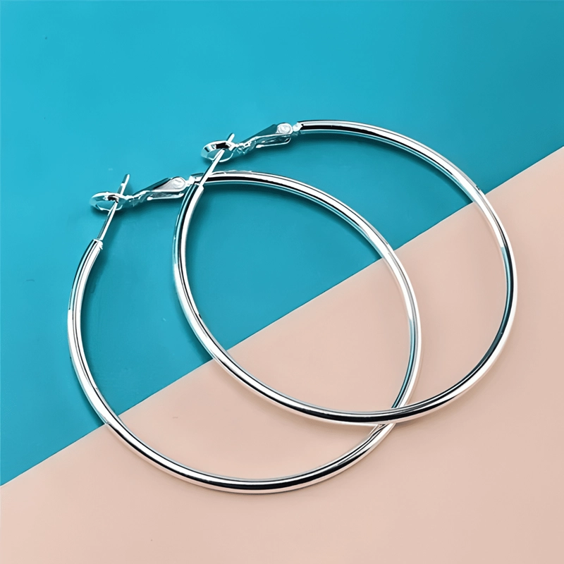EXQUISITO RING DE OREJA REDONDA-925 PLATA - 1