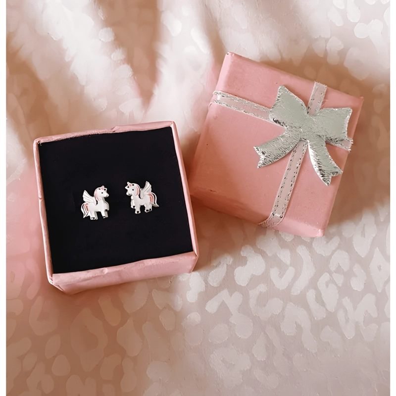 AROS DE UNICORNIO PLATA 925 + CAJITA REGALO #2 - 2