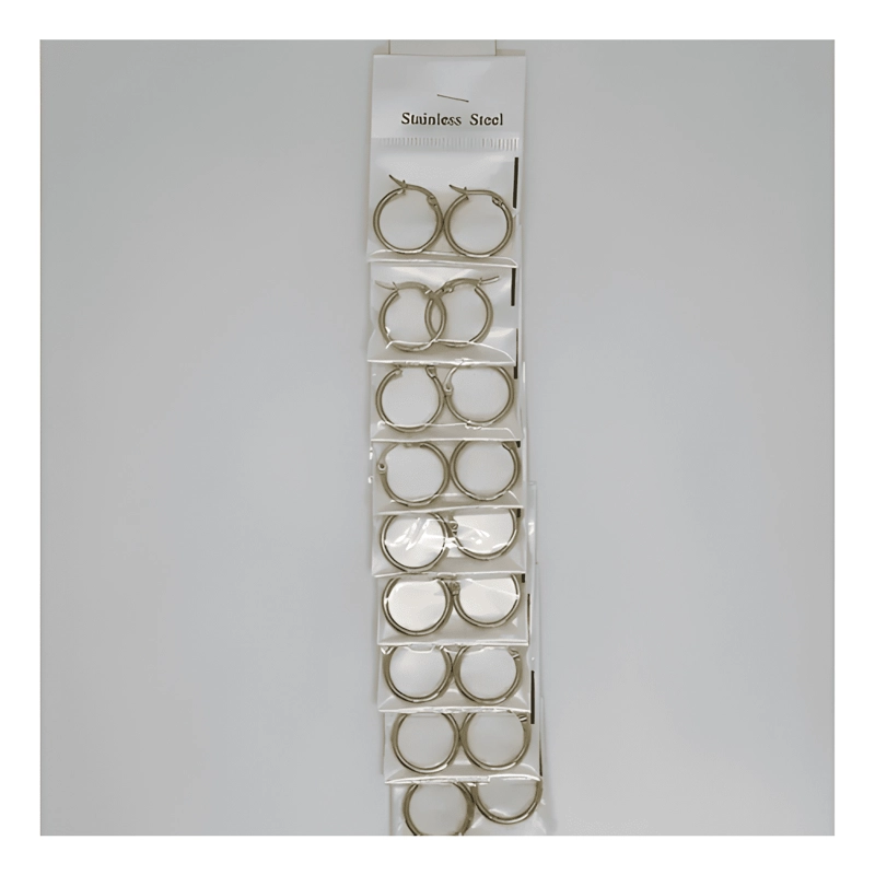 PACK 12 PARES ARO ARGOLLA ACERO DORADO - 2