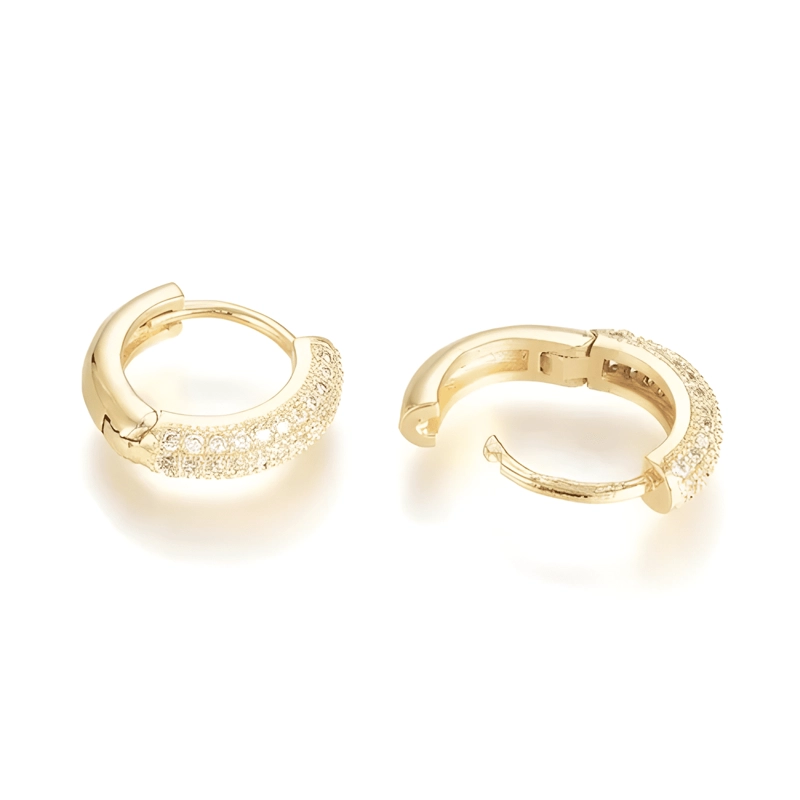 AROS ARGOLLAS ARETES BAÑO DE ORO 18K ZIRCON NIÑAS BEBE DAMAS - 1