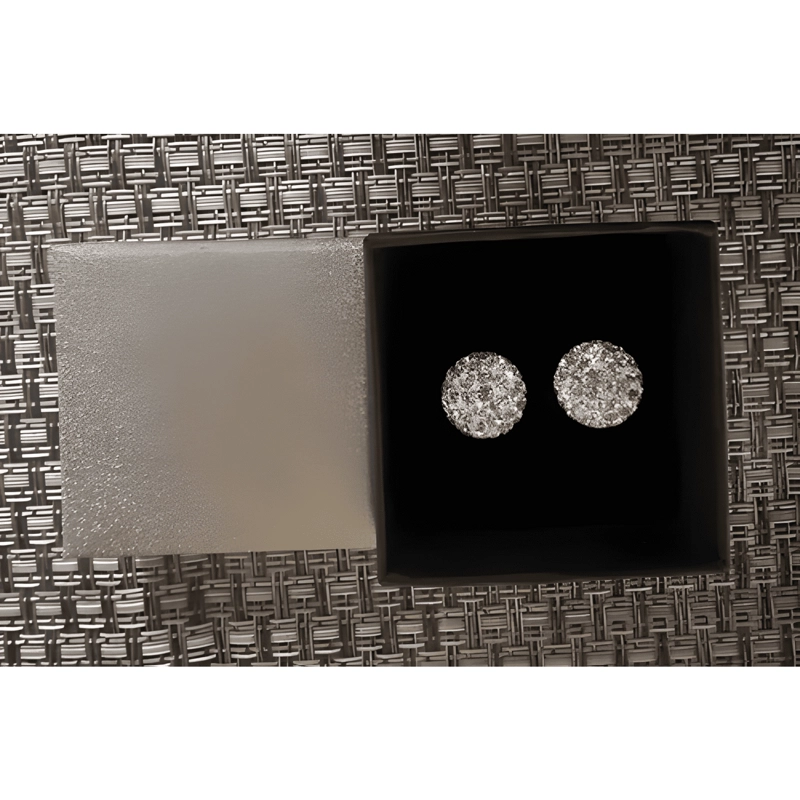 AROS PLATA ESFERA STRASS CRISTALES REGALO MUJER BRILLANTE - 4