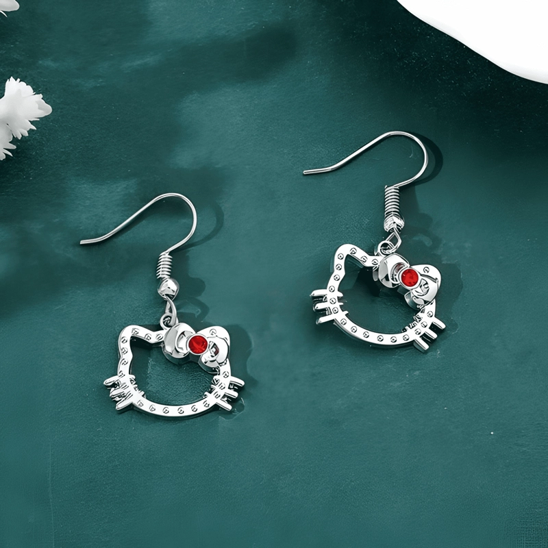 AROS COLGANTES HELLO KITTY DE PLATA ESTERLINA - 2