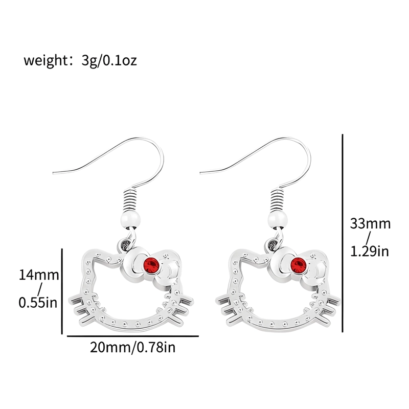 AROS COLGANTES HELLO KITTY DE PLATA ESTERLINA - 3
