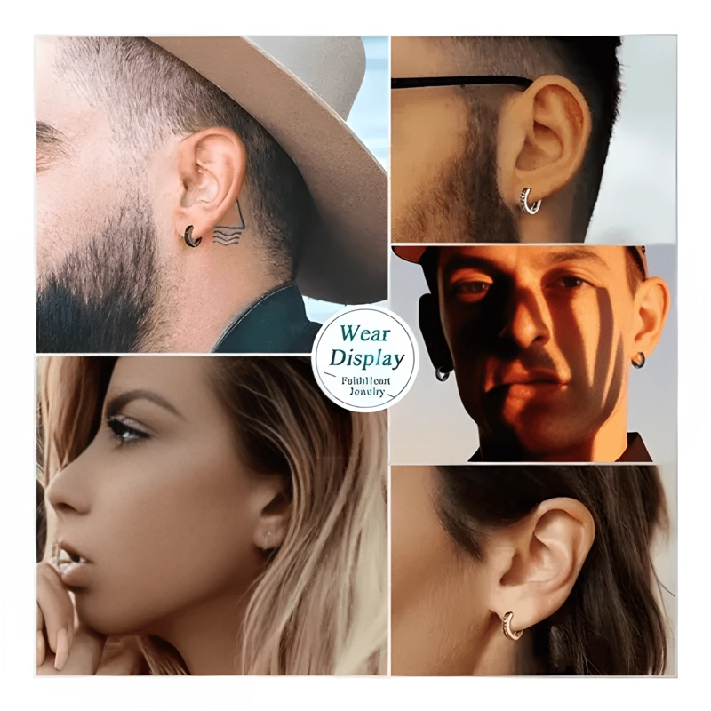 PACK 2 PARES AROS RUNAS VIKINGAS HOMBRE MUJER PIERCING #1 - 4