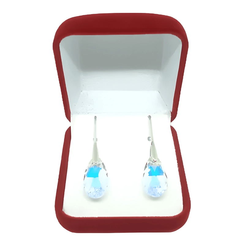 AROS DE PLATA 925 CRISTAL SWAROVSKI GOTA AURORA BOREALE #28 - 2