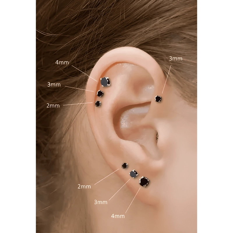 PIERCING LABRET JOYA 4MM LBJAC ACERO QUIRURGICO 1 UND NEGRO - 3