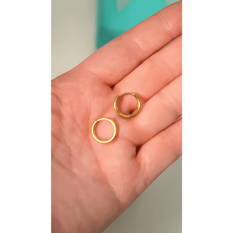 ARGOLLAS LISAS AURA 10MM TITANIO ASTM F136 CHAPADO DORADO - 3