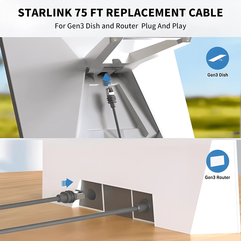23METROS CABLE RED PARA STARLINK INTERNET ESTANDAR V4 (GEN3) - 4