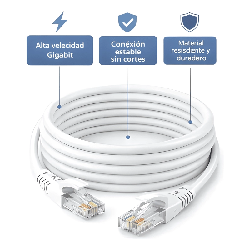 CABLE RED CAT6 40 MTS ETHERNET ALTA VELOCIDAD GAMING CAMARA - 1