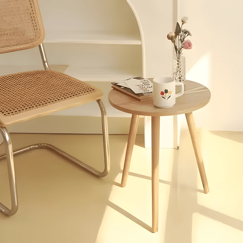 MESA CENTRO MINIMALISTA MADERA REDONDA DECORATIVA 50 CM #1 - 1