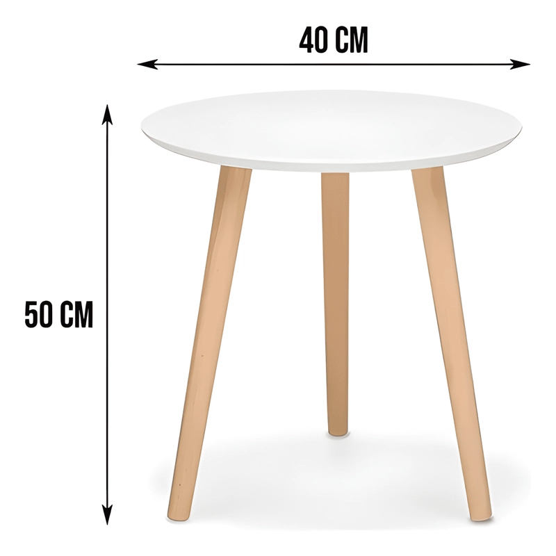 MESA CENTRO MINIMALISTA MADERA REDONDA DECORATIVA 50 CM #1 - 3