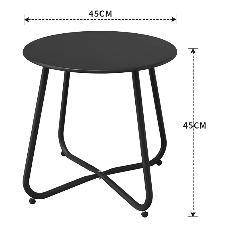 MESA LATERAL AUXILIAR REDONDA METALICA 45X45CM LIVING #2 - 1